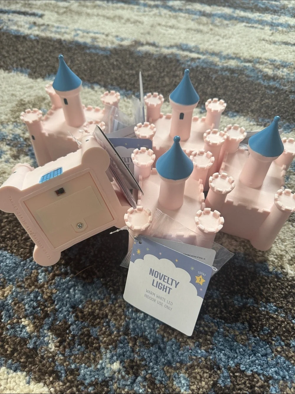 Target Pink Castle Night Lights with Blue Turrets - Set of 5